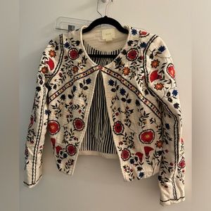 Anthropologie Maeve embroidered jacket